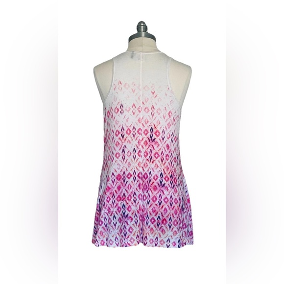 Anthropologie Akemi + Kin Caicos Women’s Top Geometric Print White Pink Size S - Picture 6 of 10